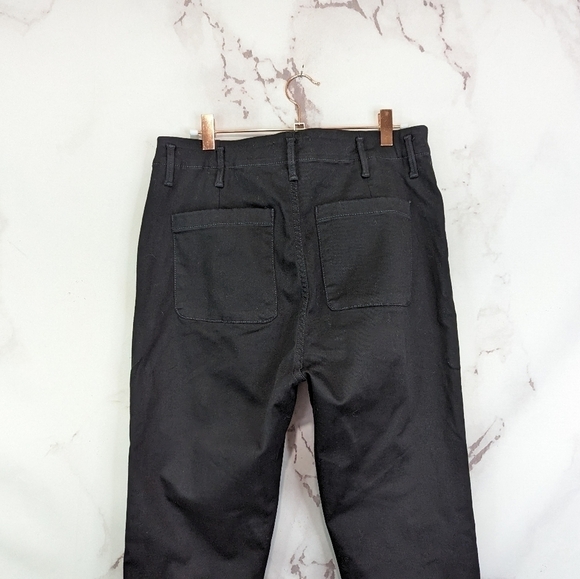 & Other Stories Pant 10 32 X 30 High Rise Black Cargo Carpenter Slit Hem Skinny - Picture 6 of 11